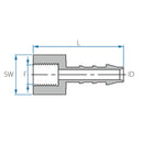 Tefen PA66 Blue BSPT 1/2" Female Connector - Fits 5mm Hose ID-HCL Clamping UK/Europe