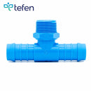 Tefen PA66 Blue BSPT 1/2" Male Branch T Conn - Fits 19mm Hose ID-HCL Clamping UK/Europe