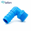 Tefen PA66 Blue BSPT 1/2" Male Elbow Conn - Fits 19mm Hose ID-HCL Clamping UK/Europe