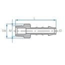 New - Tefen | BSPT Male Connector | Blue PA66