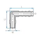 New - Tefen | BSPT Male Elbow Connector | Blue PA66