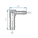Tefen | Elbow Reducing Hose Connector | White PVDF