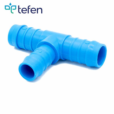 Tefen PA66 Blue Reducing T Hose Conn - Fits 10mm & 8mm Hose ID-HCL Clamping UK/Europe