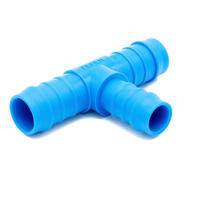 Tefen PA66 Blue Reducing T Hose Conn - Fits 5mm & 4mm Hose ID-HCL Clamping UK/Europe