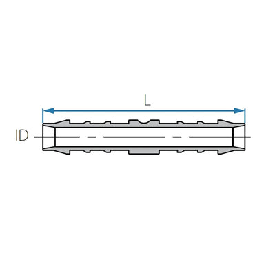 New - Tefen | Straight Union/Equal Hose Connector | Blue PA66
