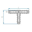 New - Tefen | T/Branch Union/Equal Hose Connector | Blue PA66