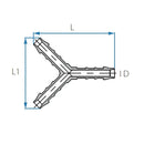 New - Tefen | Y Union/Equal Hose Connector | Blue PA66