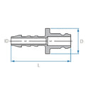 Tefen PA66 Red Plug - Hose Connector - 5mm Tube ID-HCL Clamping UK/Europe