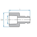 Tefen PA66 Red Plug -Internal Thread Female 1/4" BSPT-HCL Clamping UK/Europe