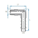 New - Tefen | BSPT Male Elbow Connector | Black PP