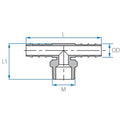 Tefen PP Black BSPT 3/4" Male Branch T Conn - Fits 25mm OD Hose-HCL Clamping UK/Europe