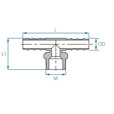 New - Tefen | BSPT Male T/Branch Connector | Black PP