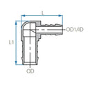 New - Tefen | Elbow Reducing Hose Connector | Black PP