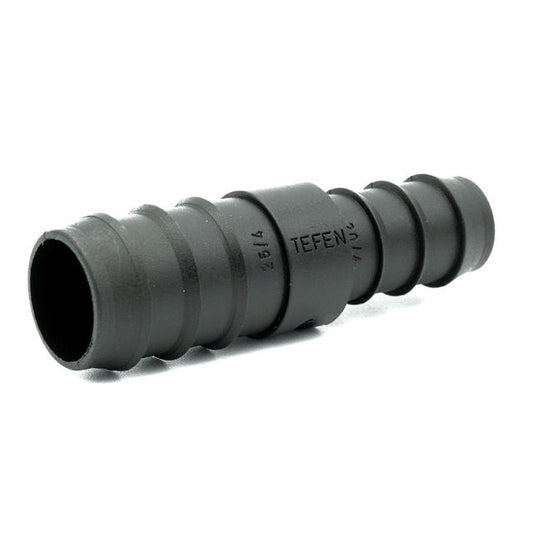 Tefen PP Black Reducing Hose Conn - Fits 20mm & 12mm OD Hose-HCL Clamping UK/Europe