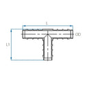 New - Tefen | T/Branch Union/Equal Hose Connector | Black PP