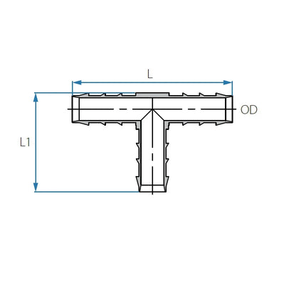 New - Tefen | T/Branch Union/Equal Hose Connector | Black PP