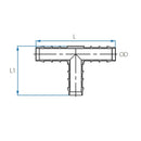 Tefen PP Black Union T Hose Connector Fits 16mm OD Hose-HCL Clamping UK/Europe