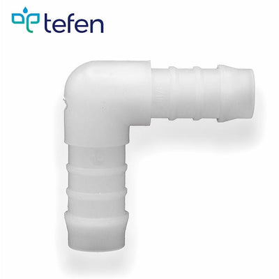 Tefen PVDF Reducing Elbow Hose Conn White Fits 10 & 6mm Hose ID-HCL Clamping UK/Europe