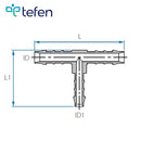 Tefen PVDF Reducing T Hose Connector White Fits 14 & 12mm Hose ID-HCL Clamping UK/Europe