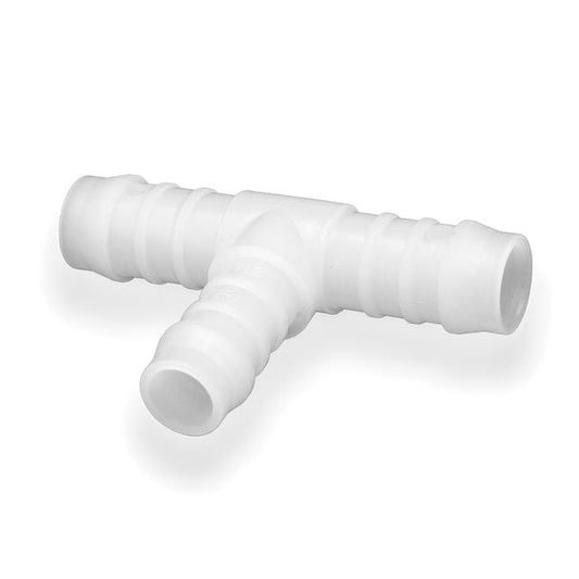 Tefen PVDF Reducing T Hose Connector White Fits 8 & 6mm Hose ID-HCL Clamping UK/Europe