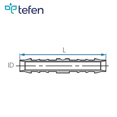 Tefen PVDF Union Hose Connector White Fits 10mm Hose ID-HCL Clamping UK/Europe