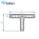 Tefen PVDF Union T Hose Connector White - Fits 10mm Hose ID-HCL Clamping UK/Europe