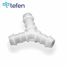 Tefen PVDF Y Hose Connector White - Fits 17mm Hose ID-HCL Clamping UK/Europe