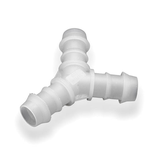 Tefen PVDF Y Hose Connector White - Fits 6mm Hose ID-HCL Clamping UK/Europe